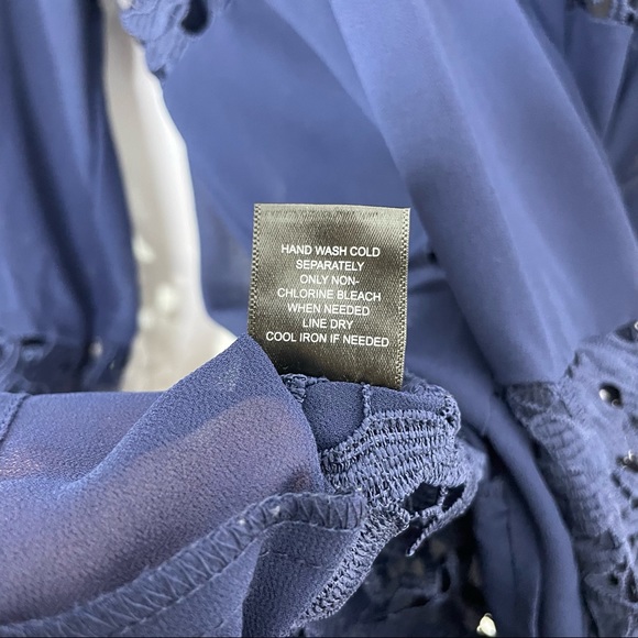 CURATIONS Boho Embroidered Lace Tunic with Balloon 3/4 Sleeves XL - Picture 9 of 9